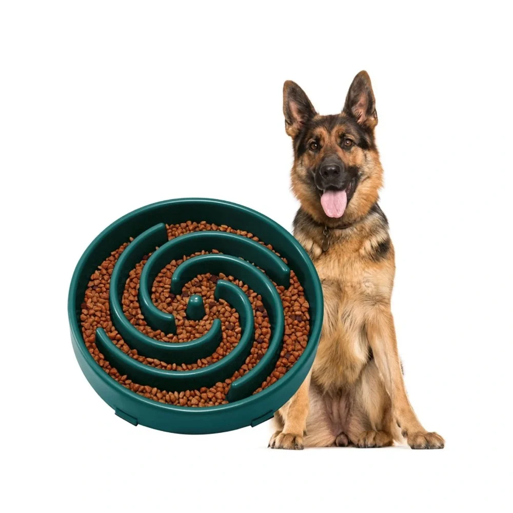 New. Blue Slow Feeder Dog Bowl for Medium and Large Dogs. Teal. Dark Green.